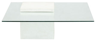 Safavieh Couture Sophibeth Concrete Coffee Table, Ivory/Clear