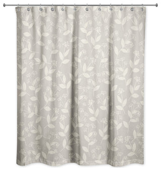 Floral Silhouette 1 71x74 Shower Curtain
