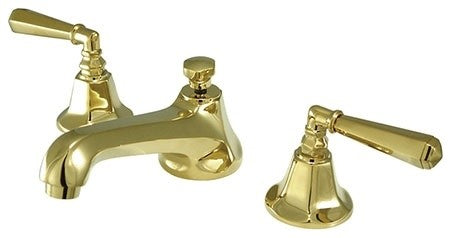 Kingston Brass Widespread Bathroom Faucet With Brass Pop-Up, Polished Brass