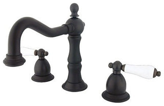 Heritage Two Handle 8" to 14" Widespread Lavatory Faucet with Brass Pop-up