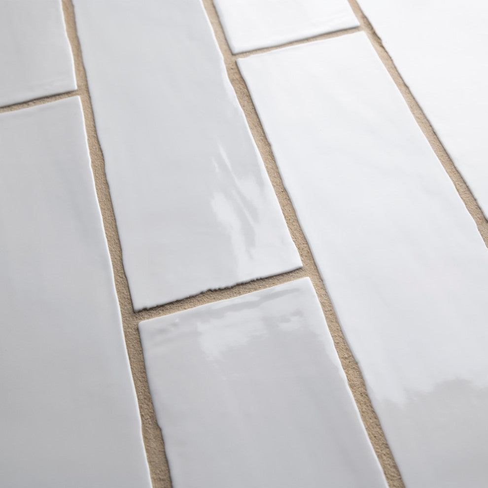 Chester Ceramic Wall Tile, Bianco, Sample