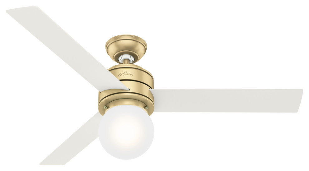 Hunter 52" Allison Modern Brass Ceiling Fan, LED Light and Remote Control