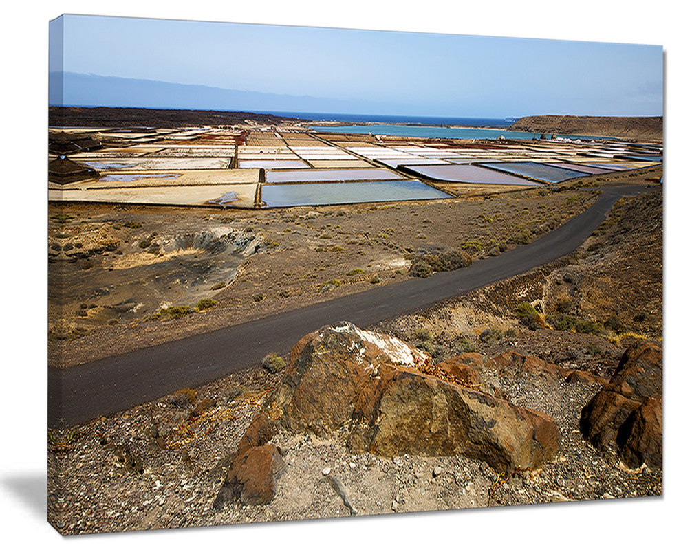 "Salt in Lanzarote Spain Musk Pond" Seascape Wall Art, 40"x30"