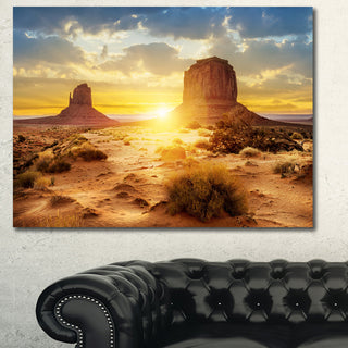 Monument Valley at Sunset, Landscape Canvas Art Print, 40"x30"