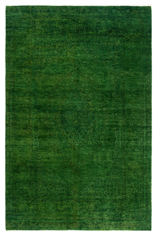Overdyed, One-of-a-Kind Hand-Knotted Area Rug Green, 4'7"x6'10"