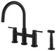 CASAINC Bridge Kitchen Faucet Double Handle with Side Sprayer 3 Color, Matte Black