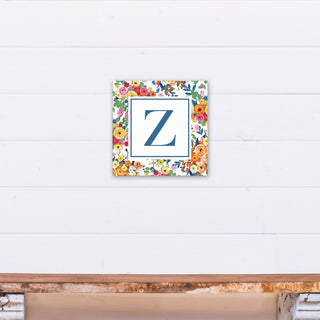 Wildflower Monogram - Z 12x12 Canvas Wall Art