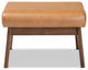 Bianca Midcentury Modern Tan Faux Leather Ottoman
