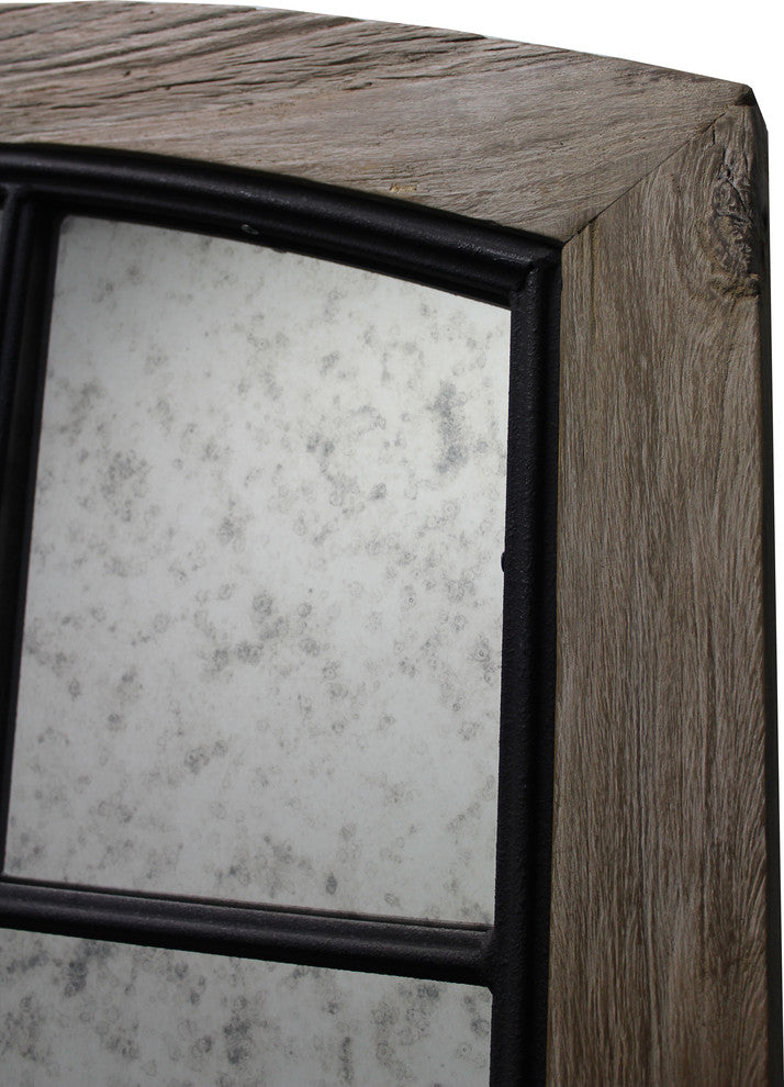 Syracuse Antique 73" High Mirror with Solid Wood Frame in Brown