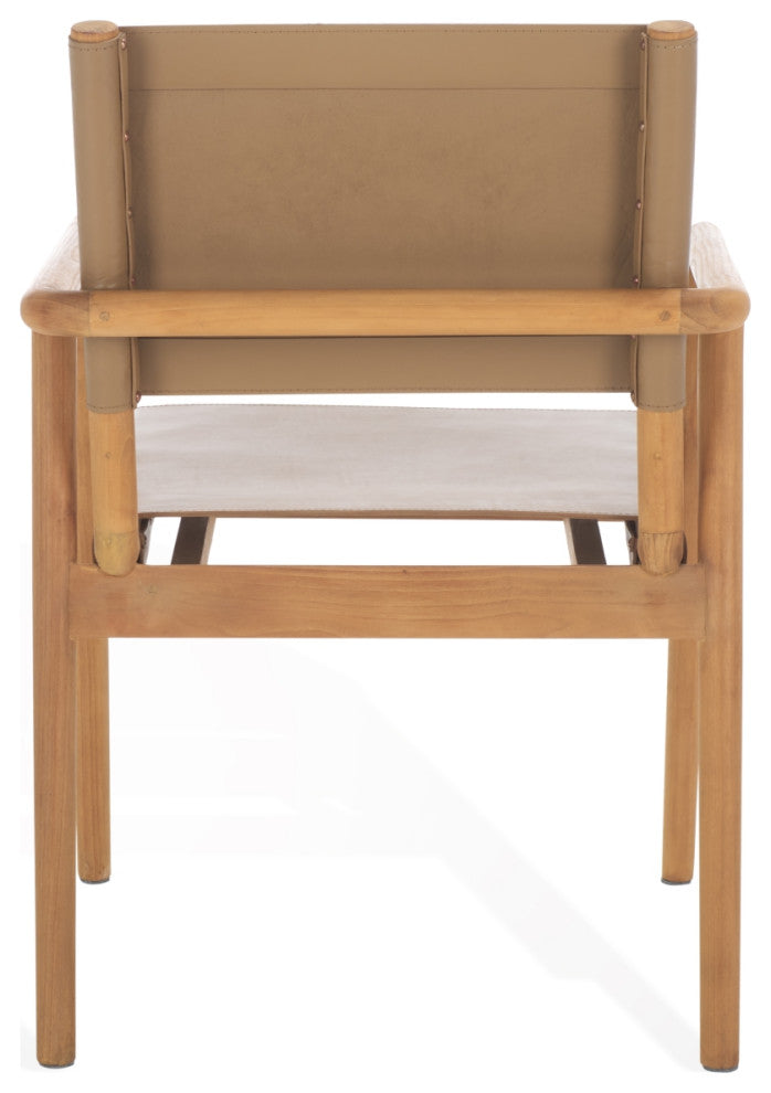 Safavieh Couture Hutson Leather Dining Chair, Brown/Natural