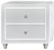 White Upholstered 2 Drawer Nightstand