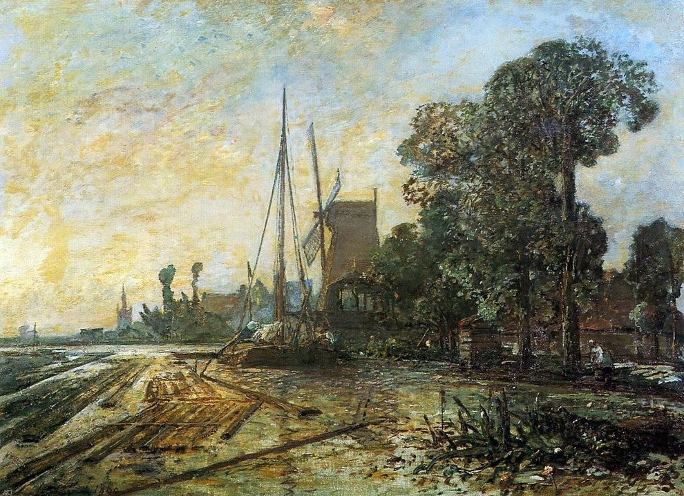 Johan Barthold Jongkind Windmill near the Water Wall Decal