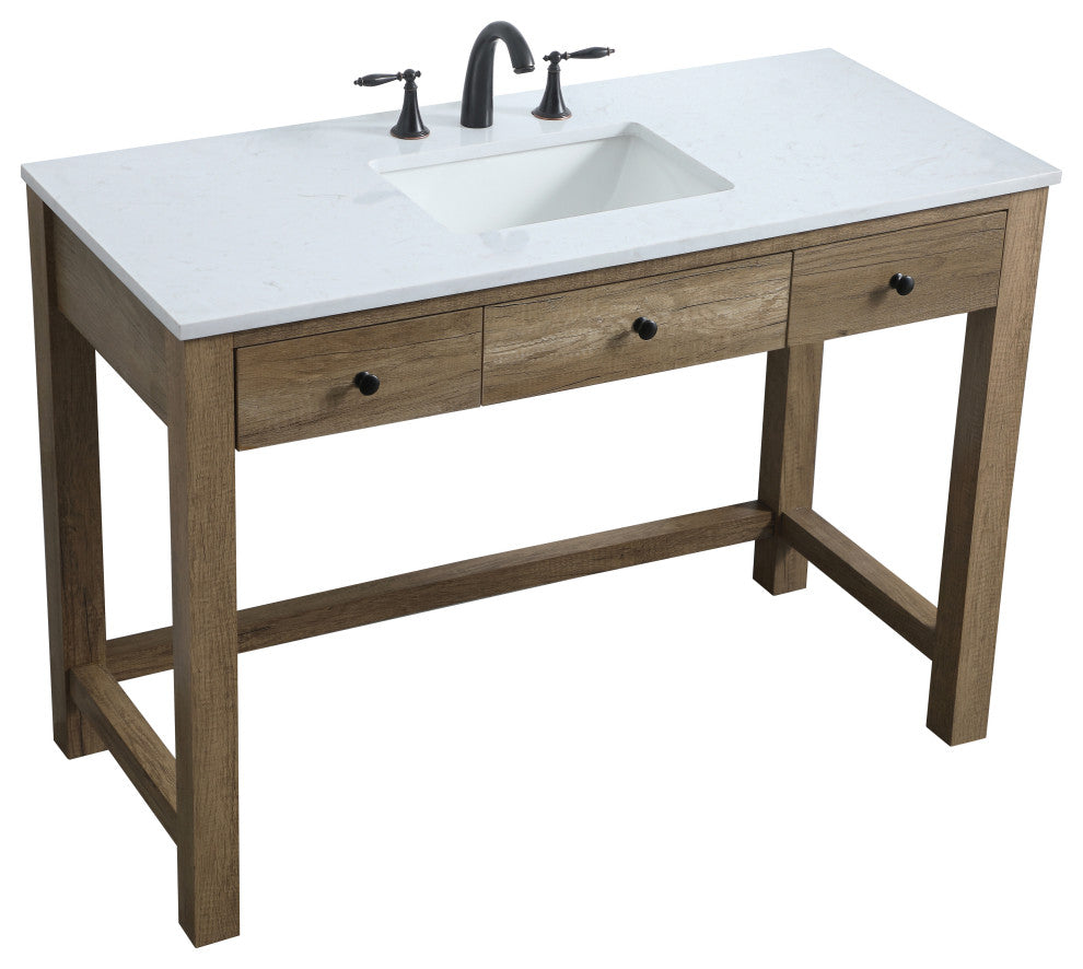 48" ADA Compliant Bathroom Vanity, Natural Oak