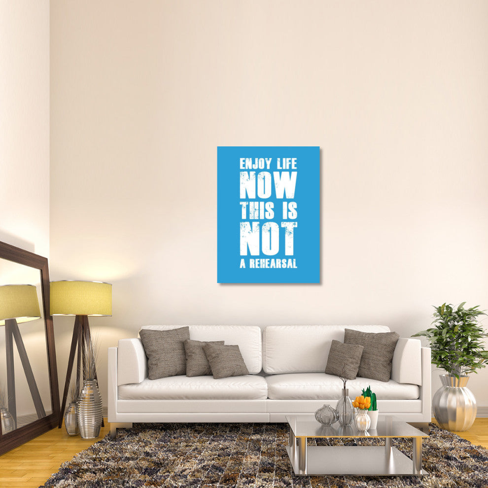 "Enjoy Life Now Poster  Blue" Fine Art Print