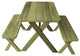 Cedar Cross-Leg Table with 2 Benches, Linden Leaf Stain, 4 Foot