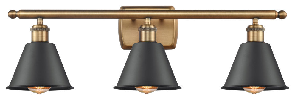 Innovations 516-3W-BB-M8-BK-LED 3-Light Bath Vanity Light, Brushed Brass