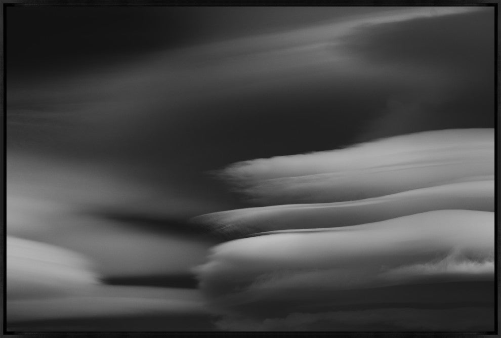 36x24 Lenticular Clouds I, Framed Artwork, Black