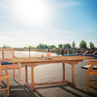 Teak Wood West Palm Semi Oval Patio Dining Extension Table