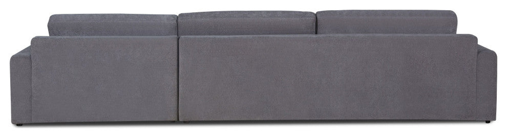 Divani Casa Loki Modern Grey Fabric Right Facing Sectional Sofa