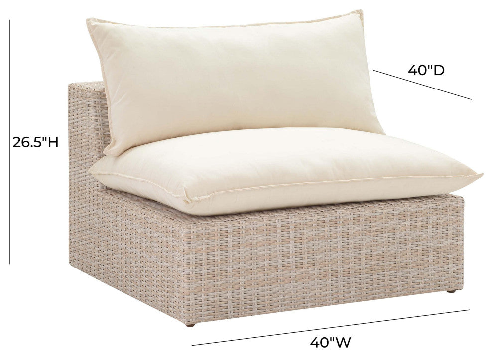 Cali Natural Wicker Outdoor Armless Chair
