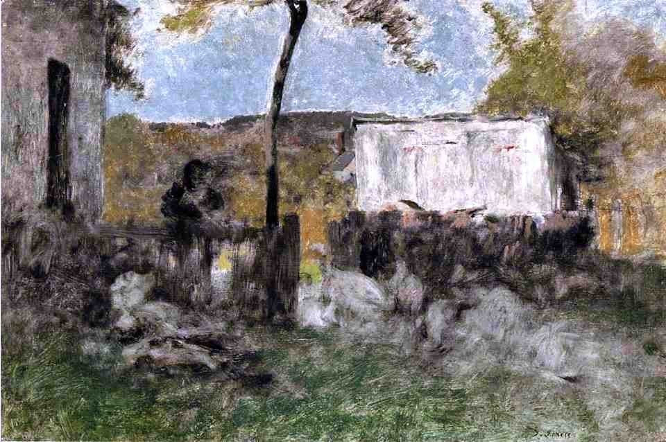 George Inness White Turkeys, 18"x27" Wall Decal