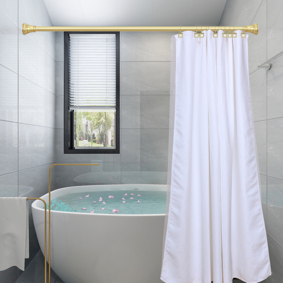 Utopia Alley Shower Hooks - Double Shower Curtain Rings for Bathroom, Gold