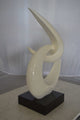 Modern Art White Boomerang Statue made of Resin -  Size: 13"L x 8"W x 23"H.