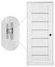 Alba Bianco Noble with Concealed Hinges, Tempered Frosted Glass, Solid Core, 32" X 80", Left-Hand