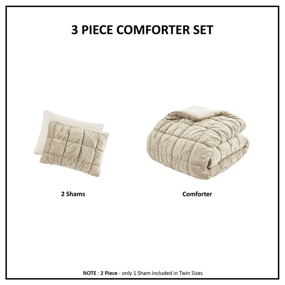 Intelligent Design Velvet Dream Puff 3 Piece Comforter Set