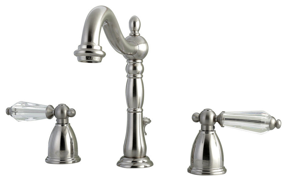 Kingston Brass Widespread Bathroom Faucet With Brass Pop-Up, Brushed Nickel