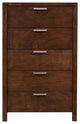 Wooden Chest With 5 Drawers Chestnut Brown