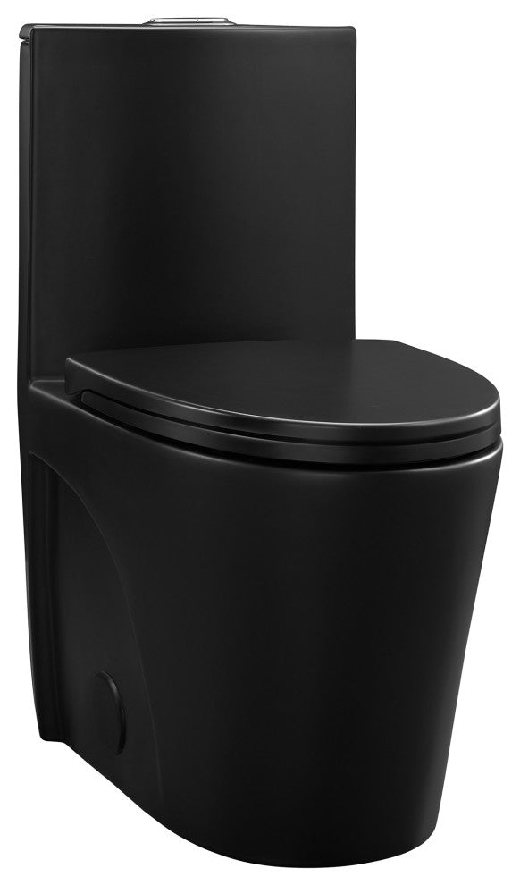 St. Tropez Elongated Toilet, Dual Vortex Flush, Matte Black