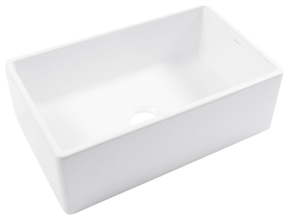Austen Matte White Fireclay 30" Single Bowl Farmhouse Undermount Kitchen Sink