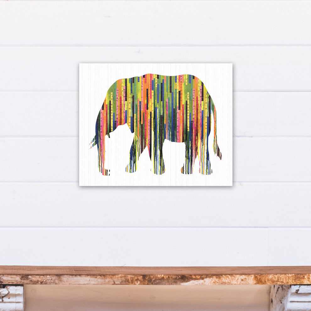 Colorful Elephant Print on Canvas