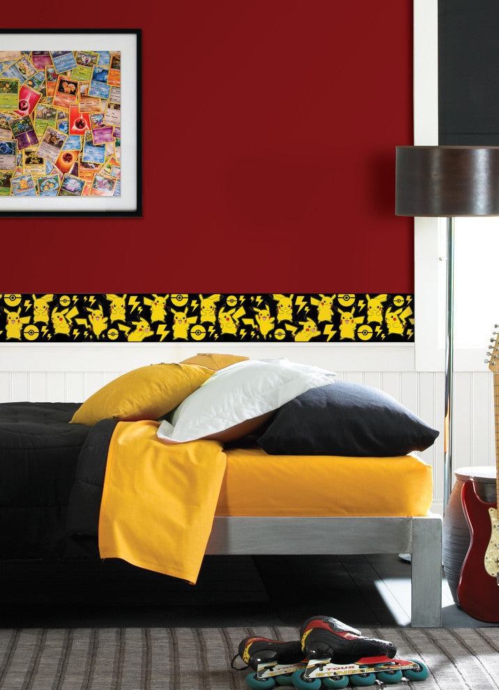 Yellow Pokemon Pikachu Peel & Stick Wallpaper Border
