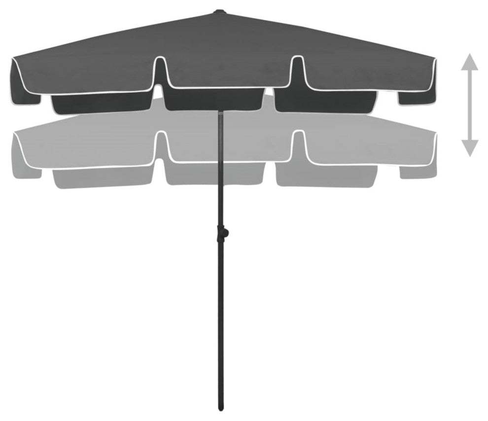 Vidaxl Beach Umbrella Anthracite 78.7"x49.2"
