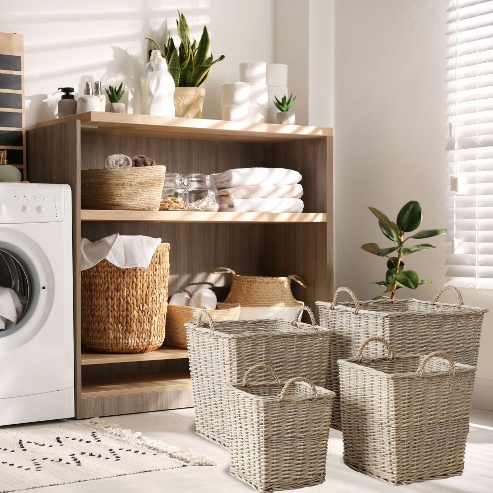 4 Piece Wicker Basket Set