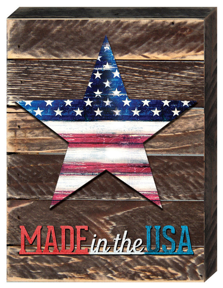 Star Patriotic Wooden Block