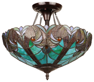 Liaison Victorian-Style 2-Light Ceiling Semi-Flush Mount 16" Wide