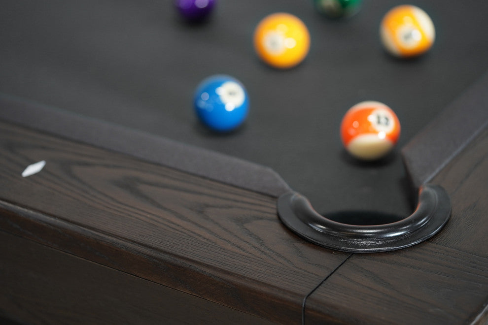 Kai 8' Slate Pool Table, Waxed Brown