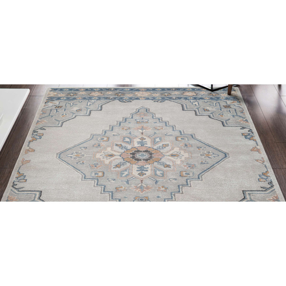 Timeless Britson Hand Made Indoor Area Rug, 8'x10', Blue