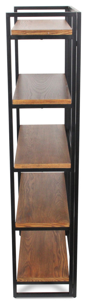 Lauxel 5 Tier Metal Framed Wood Shelf