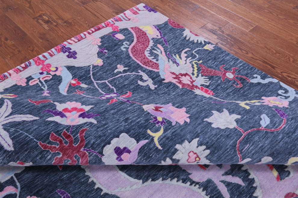 Dragon Design Hand Knotted Wool Rug 9' 0" X 12' 1" Q11801