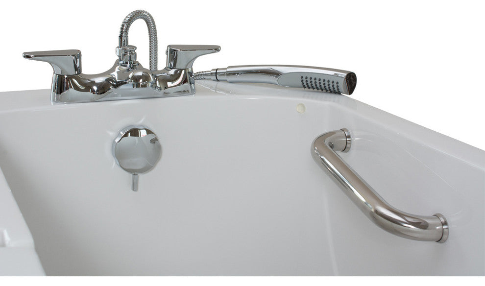 Ella's Bubbles Small Walk-In Air and Hydrotherapy Massage Bathtub, White