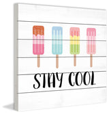 "Stay Cool" Painting Print on White Wood