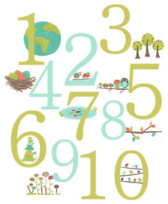 Nature Themed Number 11x14 Children's Wall Art Print