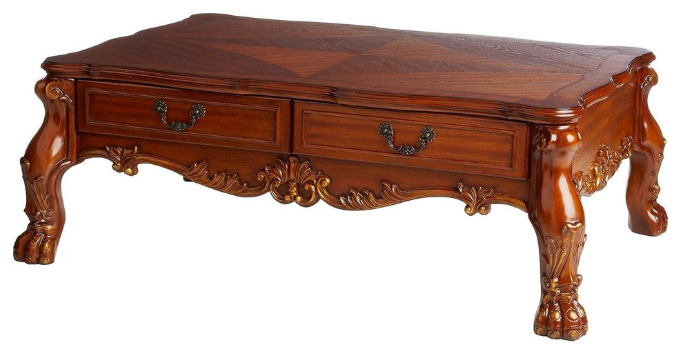 54"x36"x20" Cherry Oak Wood Coffee Table