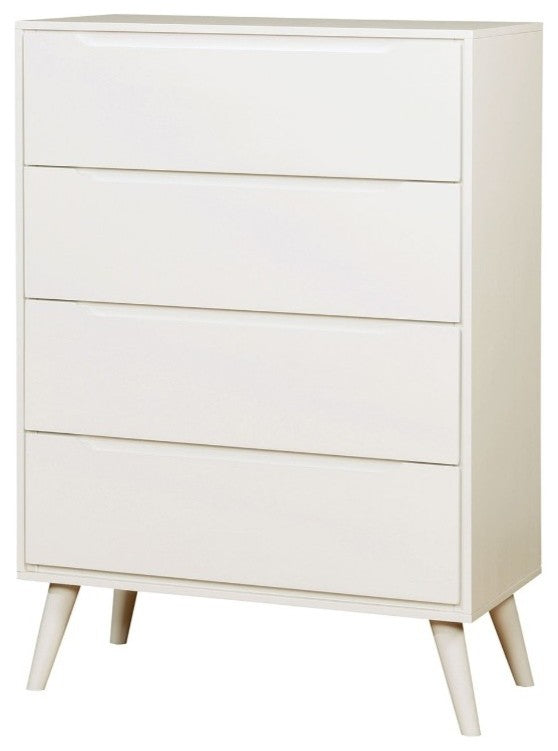 Benzara BM137902 Mid-Century Wooden Chest, White