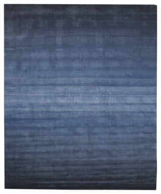 Hand-tufted Wool Blue Transitional Abstract Horizon Rug, 8'9 X 11'9
