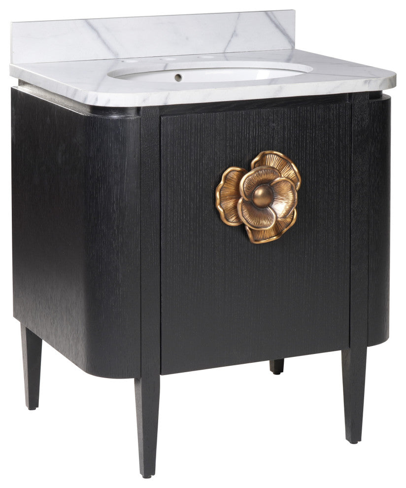 Briallen 30" Black Vanity with Oval Undermount Sink